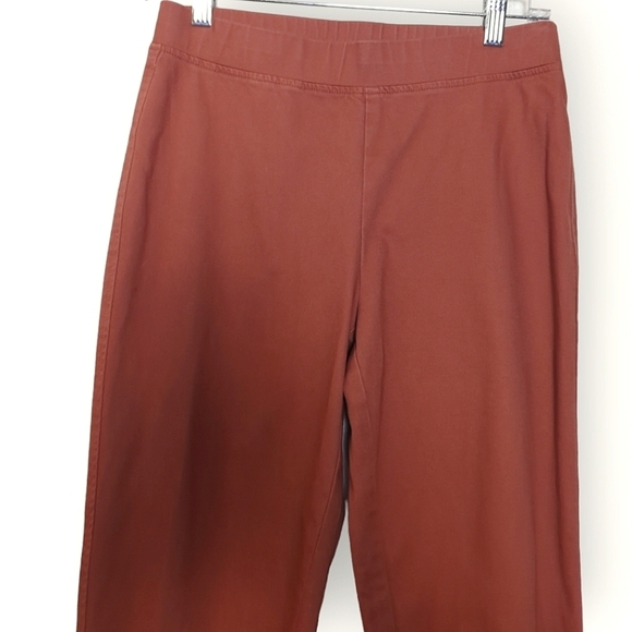 LOGO by Lori Goldstein Burnt Orange Twill Knit Stretch Pull On Crop Pant Size 4 - Picture 9 of 9